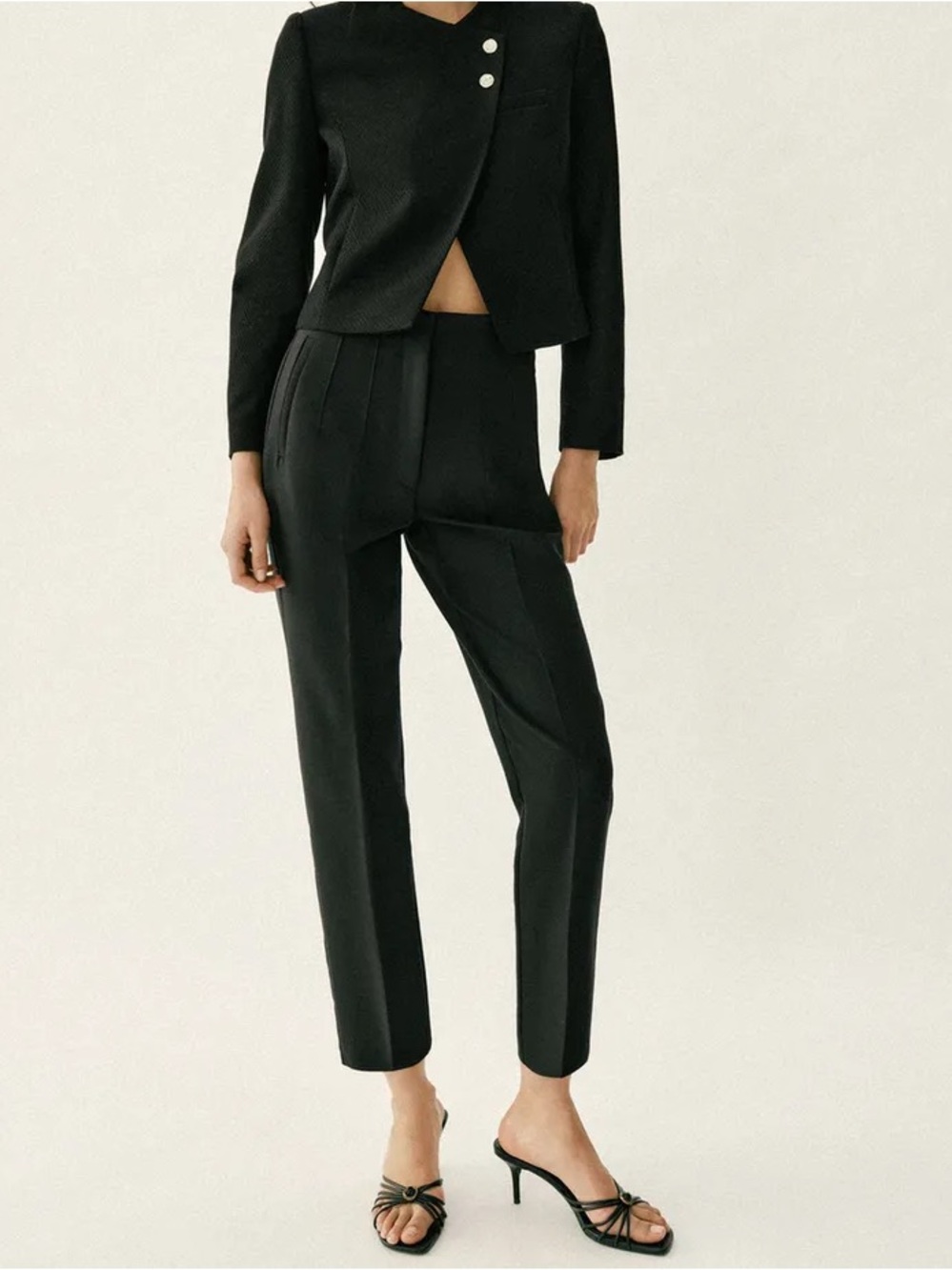 ZARA Tailored High-Waist Black Trouser Pants
